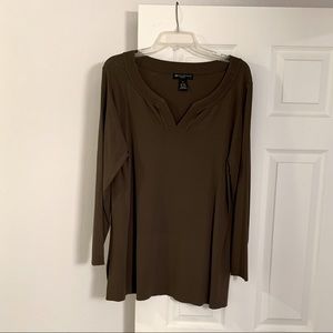 89th & Madison olive knit long sleeved top, like new, 2x
